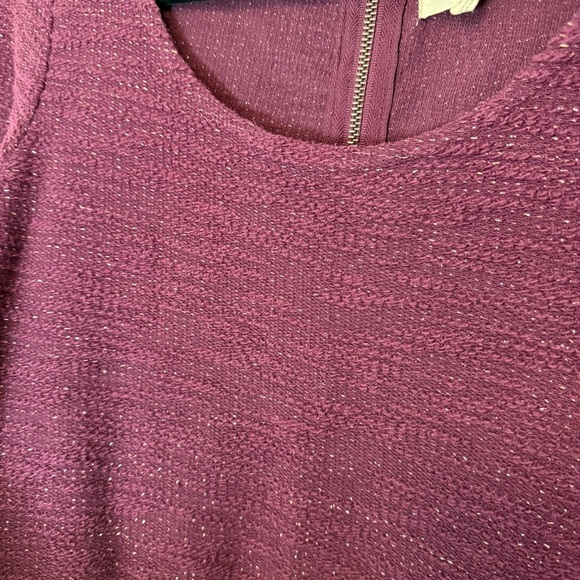 Maison Jules Deep Purple/Burgundy Knit Mini Dress with Gold Sparkles Size M - Picture 6 of 9